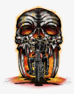 Biker Riding Out Of Skull Day Of Dead Skull Costume #4142208