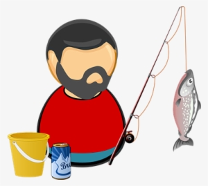 Angler Bait Beer Bucket Catch Comic Charac - Fisherman Clipart #4142728