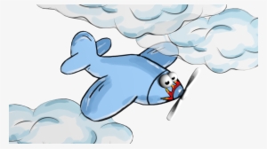 Plane Cartoon Clouds - Çizgi Film Uçak #4142989
