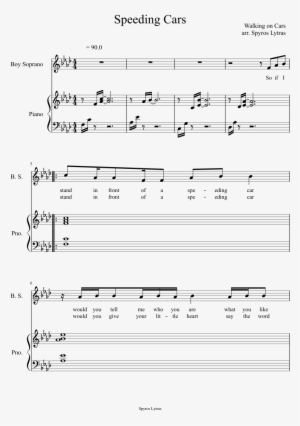 Speeding Cars Sheet Music Composed By Walking On Cars - Walking On Cars Speeding Cars Piano #4143973