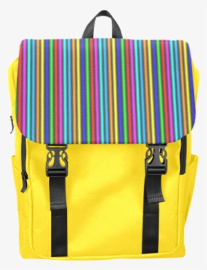Dark Multicolored Vertical Stripes Casual Shoulders - Backpack #4144094