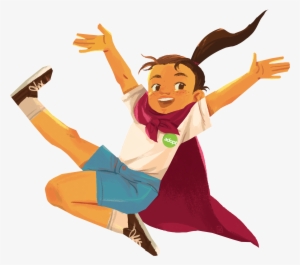 Girl Jumping In Sideways Leg #4144263