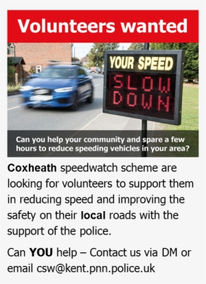 #coxheath #speedwatch Group Are Looking For Volunteers - Volunteering #4144929
