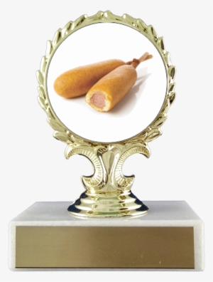 Corn Dogs Logo Trophy On Flat White Marble - Taco Trophy #4145388