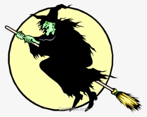 Witch On A Broomstick Royalty Free Vector Clip Art - Bruxa Na Vassoura Png #4146075