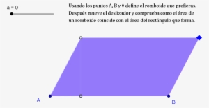 Con El Siguiente Applet De Geogebra Podrás Comprobarlo - Comprobamos El Area Del Romboide Haciendo Uso Del Area #4146112
