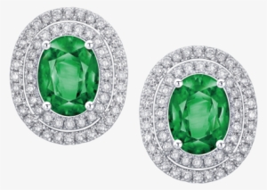 Oval Shaped Emerald And Diamond Earrings - 椭圆 形 绿色 宝石 #4147655 Oval Shaped Emerald And Diamond Earrings - 椭圆 形 绿色 宝石 #4147655