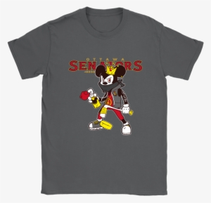 Ottawa Senators Mickey Mouse Is Wearing A Peace Necklace - Hot Ones T Shirt #4148386