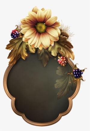 Antiques Autumn Borders And Frames, Painted Flowers, - Art #4148471