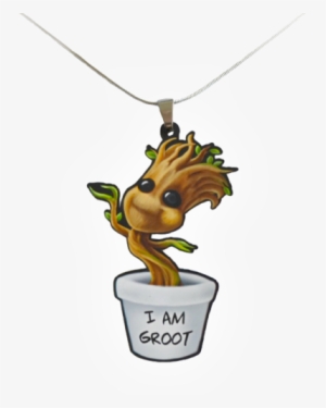 Morbid Carousel I Am Groot Necklace - Guardians Of The Galaxy Baby Groot Necklace #4148684