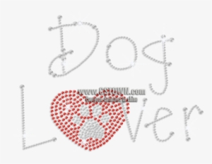 Cool Dog Lover & Paw Print Iron-on Rhinestone Transfer - Dog #4151927