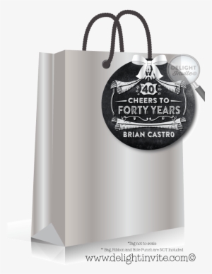 40th Birthday Favor Tag - 40th Birthday Black Thank You Tag #4152300