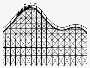 Upside Down Clipart Roller Coaster - Roller Coaster Black And White #4153867