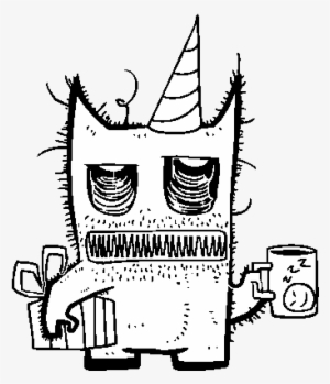 Dibujo De Monstruo Con Regalos De Cumpleaños Para Colorear - Para Dibujar De Feliz Cumpleaños #4157943