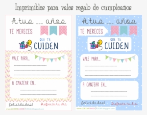 Imprimibles Vales Cumpleaños - Cupones Para Regalar A Una Amiga #4158039