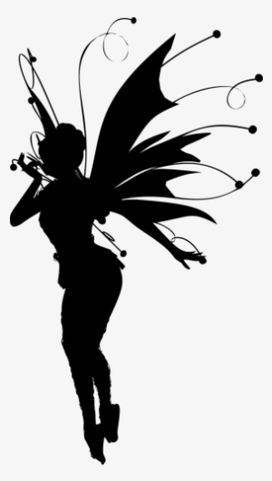 Edible Image Cake Topper Fairy Silhouette Black - Fairy Png #4158999
