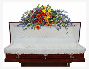 Treasured Celebration Full Casket Spray - Roses & Rice #4160039 Treasured Celebration Full Casket Spray - Roses & Rice #4160039