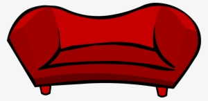 Sofa Clipart Red Couch - Club Penguin Furniture Red #4160266