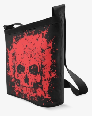 Grunge Skull Print Casual Canvas Crossbody Bag Multi-function - Messenger Bag #4162041
