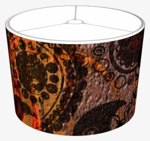 Angry Skull Emerging From Grunge Paisley And Fire - Lampshade #4162067