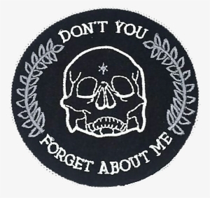 Vaporwave Aesthetic Grunge Black Tumblr Skull Words - Embroidered Patch #4162113