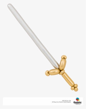 Chrome Silver And Gold Make For An Awesome Sword Qualatex - Balloon Sword Png #4163443