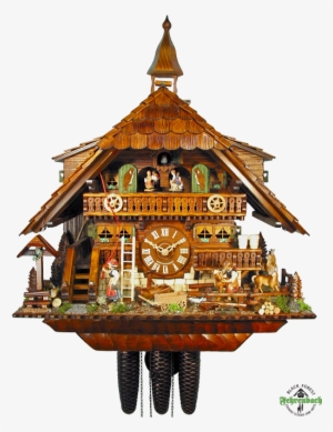 Relógio Cuco, Floresta Negra, Bavaria - Cuckoo Clock - August Schwer Chalet Style 8 Day Pony #4163864