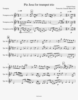 Pie Jesu For Trumpet Trio Sheet Music Composed By Gabriel - Document #4163881