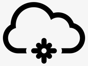 Snowflake In A Cloud Svg Png Icon Free Download - Sun And Fog Clipart Black And White #4163969
