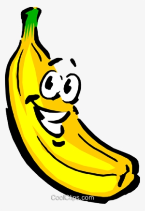 Cartoon Banana Royalty Free Vector Clip Art Illustration - Banana Happy #4166252