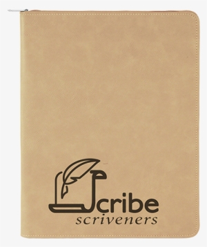 Light Brown With Zipper Laserable Leatherette Portfolio - Leatherette Portfolio With Zipper - Light Brown #4168074