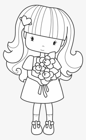 Niña Con Flores - Personas Para Colorear #4169686
