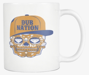 Dub Nation Candy Skull White 11 Ounce Coffee Mug - Coffee Cup #4170271