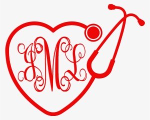 Monogrammed Heart Stethoscope Car Decal - Clip Art Stethoscope Heart #4170795 Monogrammed Heart Stethoscope Car Decal - Clip Art Stethoscope Heart #4170795