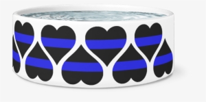 Thin Blue Line Hearts Dog Bowl - Bracelet #4171797