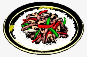 Stir Fry With Rice Royalty Free Vector Clip Art Illustration - Stir Fry Clipart Png #4172237