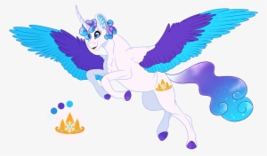Colored Wings, Curved Horn, Female, Mare, Multicolored - Cartoon #4173293
