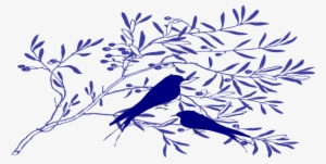 Blue Birds On Branches Clip Art - Blue Branches #4173612