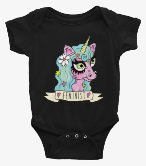 Feminist Unicorn Baby Onsie - Tractor (pink) Short-sleeve Onesie | Farm Life Onesie #4174619