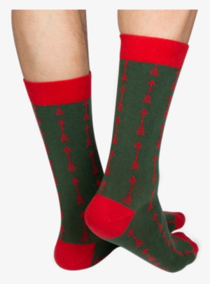 Calcetines De Algodón De Color Verde Militar Con Flechas - Sock #4174738