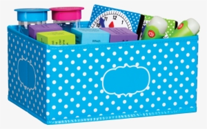 Tcr20815 Aqua Polka Dots Small Storage Bin Image - Teacher Created Resources Aqua Polka Dot Small Storage #4175334