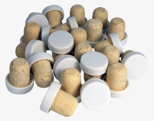 Plastic Top Flanged Corks / Wine Stoppers - Plastic Top Flanged Wine Stoppers - White Show Corks- #4175549