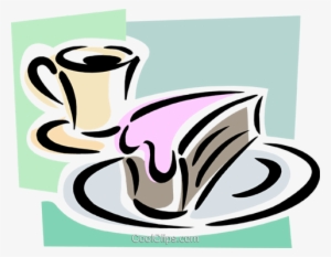 Mit Kaffee Vektor Bild Food Coolclips Com - Kaffee Und Kuchen Clipart #4175553