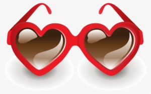 Hand Drawn Red Heart Shaped Glasses Elements - Dibujos De Accesorios Fashion #4177736