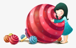 Little Girl Holding Big Lollipop Transparent - Lollipop #4178510