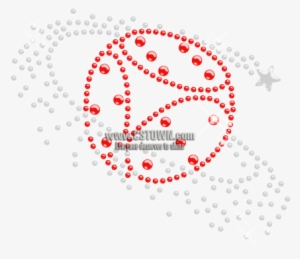 Hotfix Ruby Casino Dice Rhinestone Motif - Circle #4178579