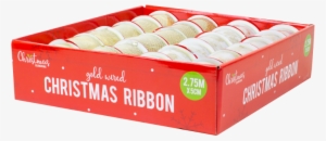 Gold Christmas Wired Ribbon - Box #4179837