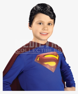 Kids Deluxe Superman Vinyl Wig - Superman Deluxe Boys Vinyl Wig #4179931