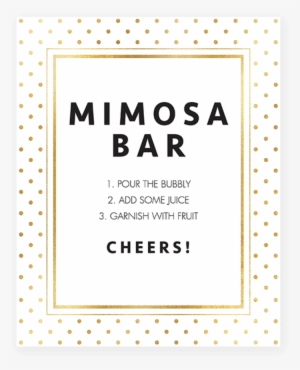Gold Glitter Printable Mimosa Sign By Littlesizzle - Baby Shower #4180631