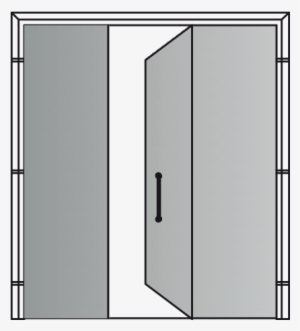 Leaved Door Opening To Push With Two Fixed Side Blind - Sliding Door #4180659